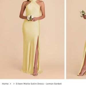 Yellow Halter Slit Maxi Dress for Cocktail
